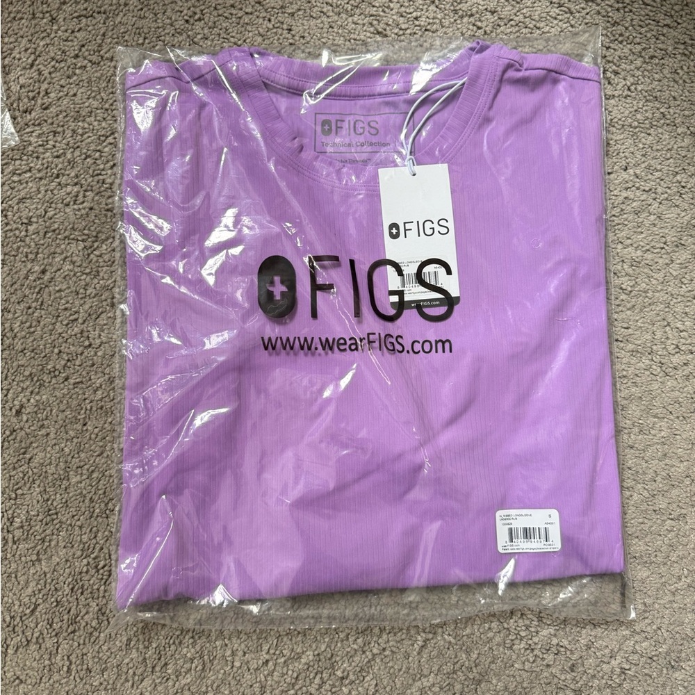 FIGS WOMENS RIBBED LONGSLEEVE UNDERSCRUB IN WILD IRIS SMALL